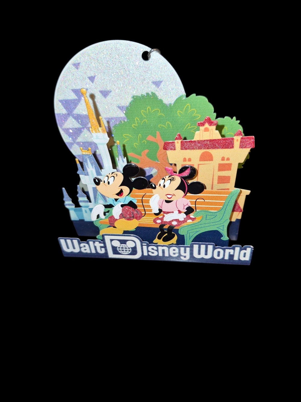Disney Parks Walt Disney World 4 Parks Mickey and Minnie Metal Diorama Ornament